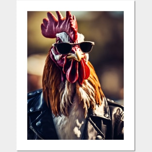 funny rooster Posters and Art